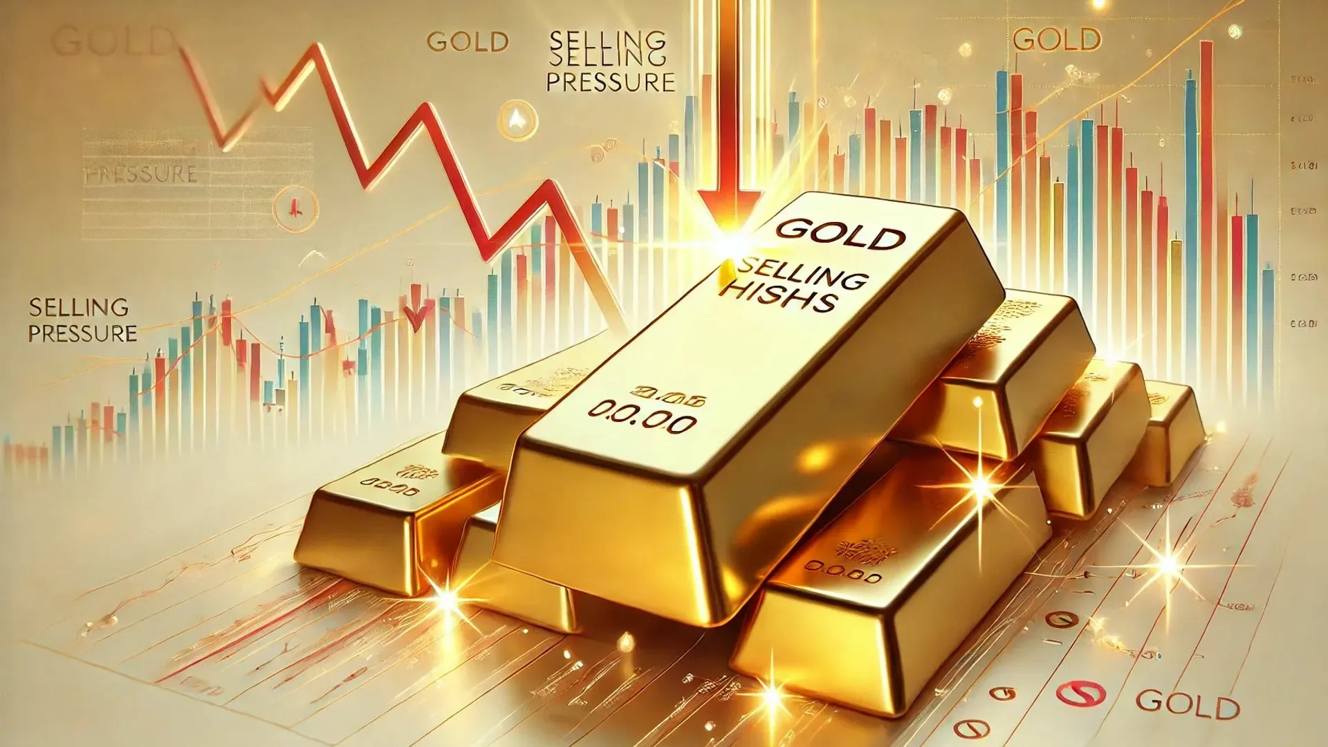 Gold bars with cryptocurrency digital background depicting XAU USD market stabilization