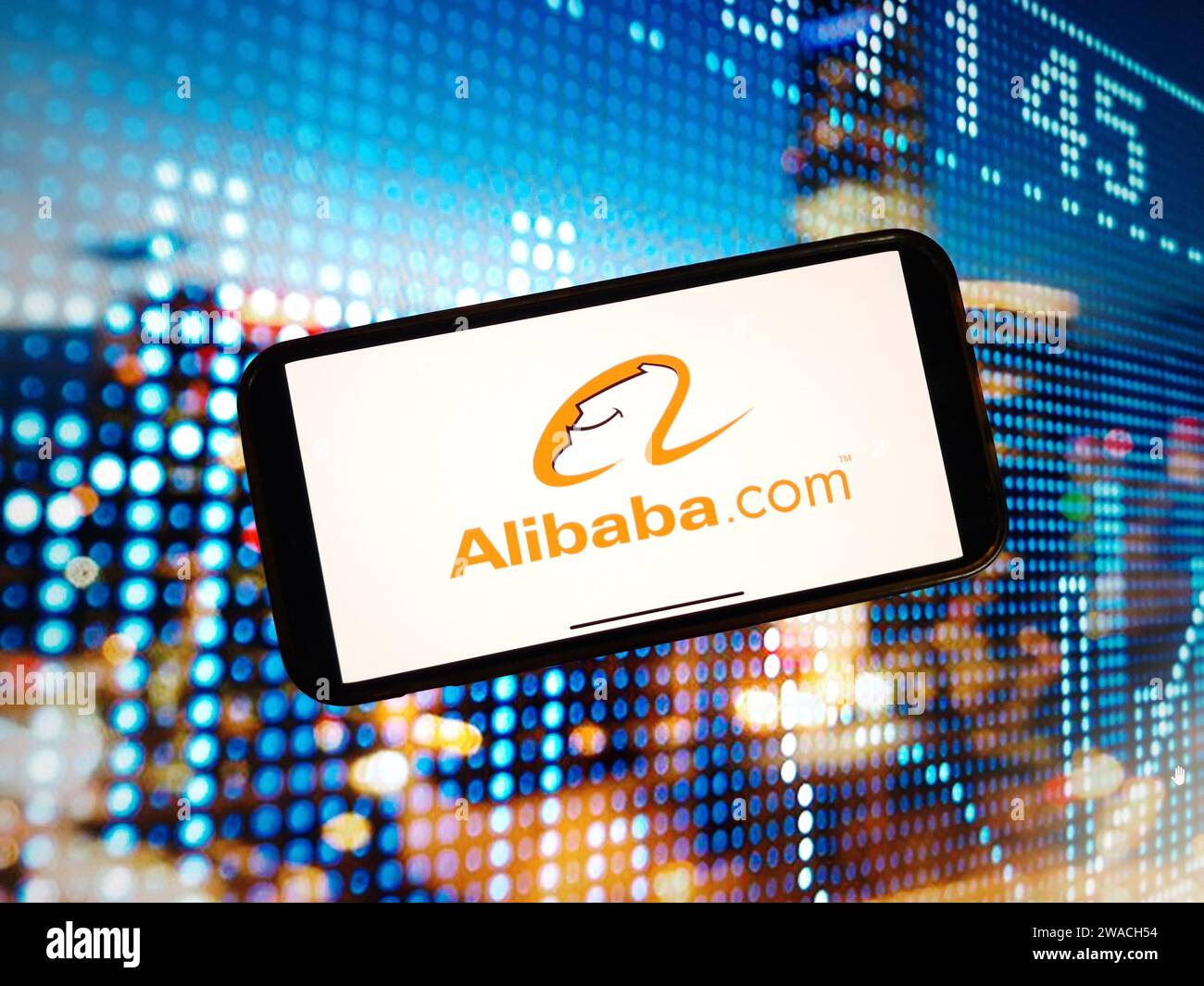 Stock trading screen chart decline Samsung Alibaba technology selloff Wall Street
