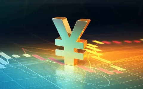 Japanese yen currency symbols near Tokyo Stock Exchange screen