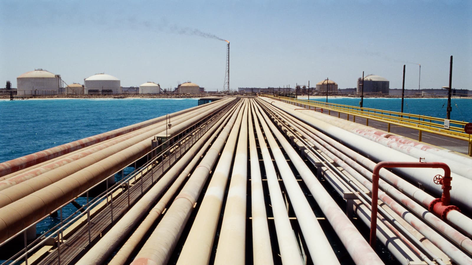 Saudi Arabia oil pipeline East-West infrastructure after drone attack with Brent price chart surging