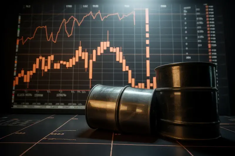 Illustration of Brent oil quotes and gold price rebound