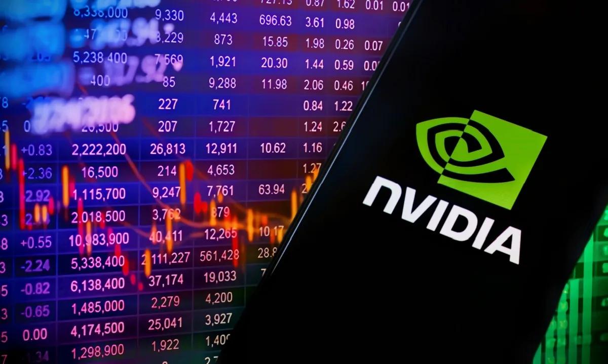 Financial stock market trading technology index rally chips Nvidia earnings report concept