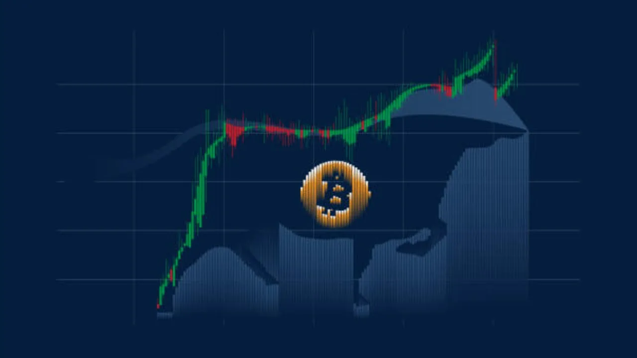 Bitcoin cryptocurrency token reaching eighty thousand mark graph chart bull run